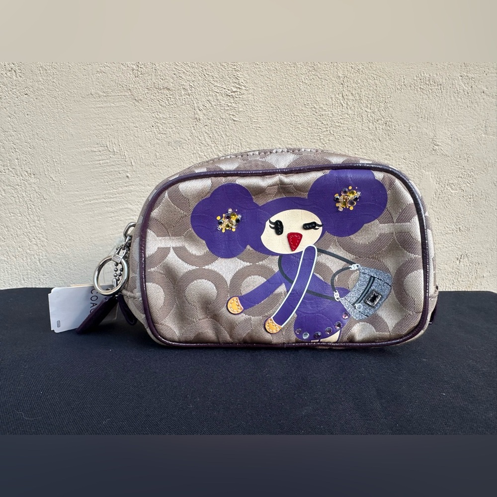 💜NWT Y2K Coach Poppy Chan Violette  Signature C Cosmetic Bag💜